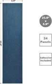 Shiplap Felt Wall Panels for Interior Wall Decor, Accent Wall Paneling for Bedroom Living Room & Office, Peel and Stick, Sound Absorbing – 24 Pack Felt Tiles with Adhesive – Prussian Blue
