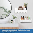 Wood Floating Shelves for Wall,Nursery Bookshelf,Kids Book Shelf,Baby Toys Storage Decor Organizer Wall Mounted for Living Room Bedroom,Wavy Edge,Preassembled,2 Pack,Scalloped Pine(White)