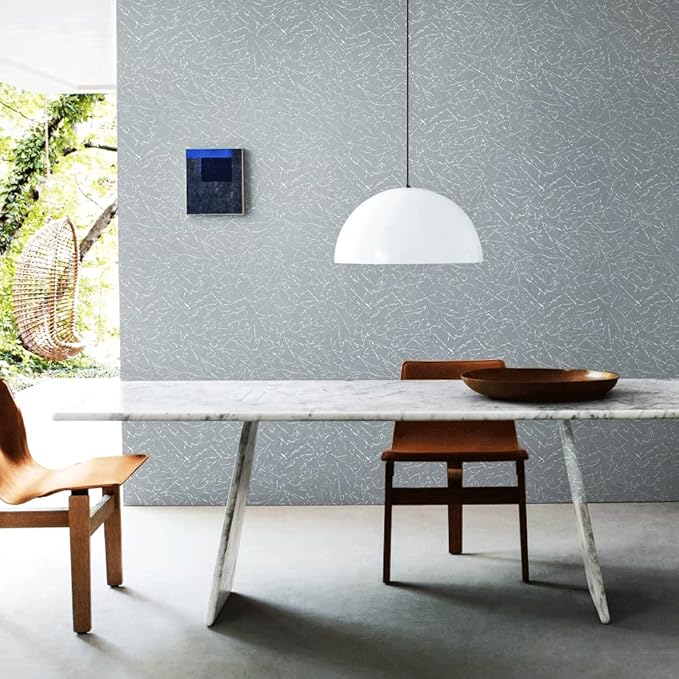 Cohoo Home Gray Peel and Stick Wallpaper Grey Silk Contact Paper for Cabinets and Drawers Silver Textured Self Adhesive Removable Wallpaper Bathroom Bedroom Waterproof Wall Covering 15.7inL 197inW
