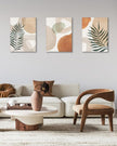 HesenDot Abstract Botanical Wall Art Set of 3, 40x60CM Neutral Plant Framed Canvas Prints, Beige Green Boho Aesthetic Wall Decor for Living Room Bedroom Bathroom Office Home