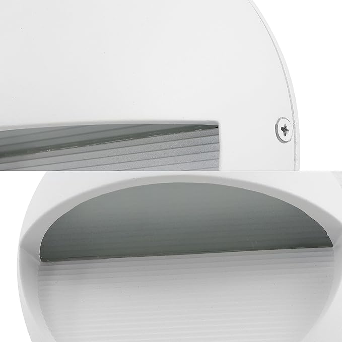 JONATHAN Y 6.25" White Modern Round Outdoor Integrated LED Wall Sconce Light, Metal/Glass Waterproof Exterior Downlight for Porch, Patio, and Entryway, ETL Listed (JYL7441D)
