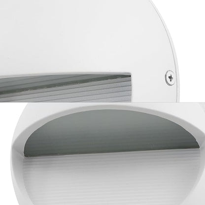 JONATHAN Y 6.25" White Modern Round Outdoor Integrated LED Wall Sconce Light, Metal/Glass Waterproof Exterior Downlight for Porch, Patio, and Entryway, ETL Listed (JYL7441D)