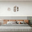 White Wall Mirror Set, 4 Pack Wall Mounted Circle Metal Mirror Round Decorative Modern Mirrors for Living Room Bedroom Entryway Decor 20x40 Inch