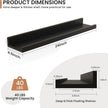 Fun Memories Picture Ledge Shelves Set of 2, 24 Inch Rustic Wall Mounted Floating Shelves with Lip for Home Storage and Décor in Bathroom, Kitchen, Nursery, Bedroom, Living Room, Black