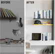 VONDERSO Metal Bookends White, 2 Pairs Metal Bookends Heavy Duty for Shelves Decor Home Office, Unique White Book Ends Supports Anti-Slip for Kids Girls