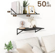 Fun Memories Floating Shelves for Wall, 12 Inch Deep Floating Shelves Set of 2, 24W x 12D Large Wall Shelf with Sturdy Metal Brackets for Living Room, Bathroom, Bedroom and Kitchen, Black