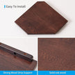 Corner Shelves Wall Mount, Set of 2 Solid Oak Wood Floating Corner Shelves with Wire Hole Display Shelf with Wire Hole Small Plant Display for Kitchen Living Room Bedroom