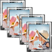 IZIDDO 8x10 Picture Frames Set of 4, Silver Mirror Photo Frame for Tabletop, Sliver Gifts Glass Picture Frame, Horizontally or Vertically