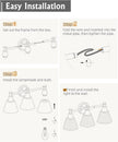 FEMILA Black Bathroom Light Fixtures, 3-Light Bathroom Vanity Lights Over Mirror with Hammered Metal Shade, Modern Wall Lamp for Kitchen Bedroom Living Room,4FG59B-3W BK