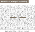 WENMER Gray Leaf Wallpaper Floral Peel and Stick Wallpaper 17.7