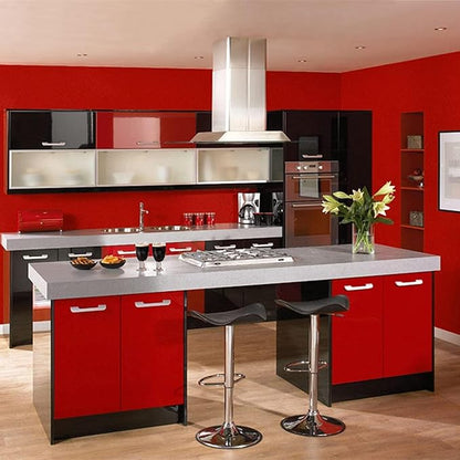 Abyssaly Red Silk Embossed Peel and Stick Wallpaper - Removable Self Adhesive Red Contact Paper - Waterproof Kitchen Vinyl Wrap Cabinet Furniture Textured Renter Friendly Wall Gift Paper 15.7" x 118"
