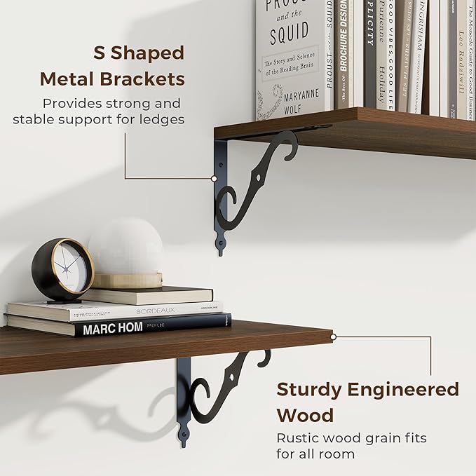 RICHFOCUS 12 Inch Deep Floating Shelves for Wall, 16