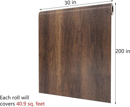 Decotalk 30"x200" Wood Grain Contact Paper for Cabinets Wood Contact Paper Peel and Stick Wood Wallpaper Removable Vinyl Wrap Faux Wood Wallpaper Self Adhesive Wood Contact Paper Matte Wood Decorative