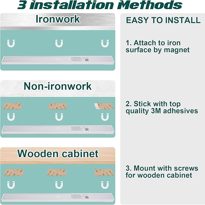 Under Cabinet Lighting, 84 LED Motion Sensor Light Indoor Rechargeable, 3200mAh Closet Lights Battery Operated for Kitchen Cabinets, Shelves, Walls
