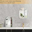 Arched Wall Mirror Bathroom Mirror Brushed Metal Vanity Wall Mounted Mirrors for LivingRoom Bedroom Entryway Room Home Decor White 16