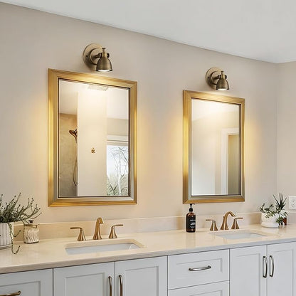 Small Wall Sconces Set of 2 Hardwired - Vintage Oil Rubbed Bronze Art Deco Indoor Mini Bell Lamps Decor Set of Two for Bathroom Vanity Bedroom Bedside Hallway Living Room Kitchen Picture