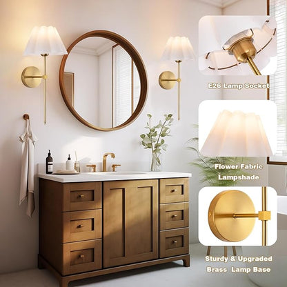 Battery Operated Wall Sconces Sets of 2, Indoor not Hardwired White Fabric lampshade Fixtures,Rechargeable Wireless 10 Colors Wall Lights with Dimmable Remote Control (20 inches)