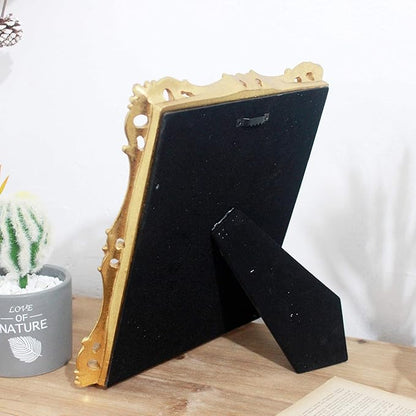 Funerom Vintage 11 x 9.5 inch Decorative Mirror, Wall Mounted & Tabletop Makeup Mirror ，Square Antique Gold