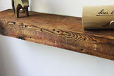 Modern Timber Craft Reclaimed Wood Floating Wall Shelf | Solid Rustic American Barnwood, Floating Shelf Brackets | 2.75