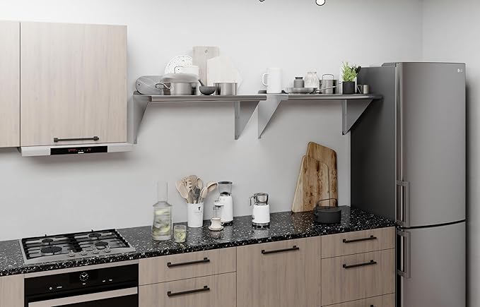 AmGood 18 in. x 30 in. Stainless Steel Wall Shelf | NSF | Metal Shelving | Garage, Laundry, Storage, Utility Room | Restaurant, Commercial Kitchen