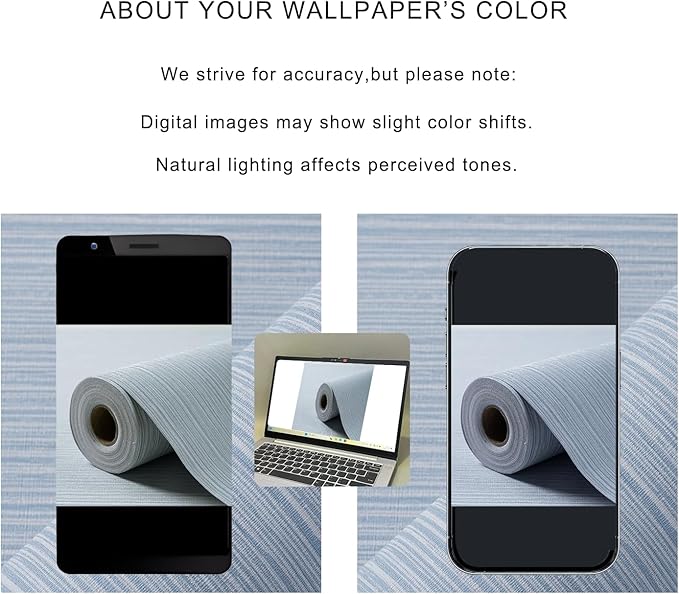 Grasscloth Textured Wallpaper Light Blue Peel and Stick 24inX393in Fabric Wall Paper Upgraded Thick Self-Adhesive Vinyl Contact Paper for Home Use