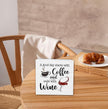 Coffee Wine Wood Box Sign, Rustic Funny Coffee Wooden Box Sign, Kitchen Home Decor, For Living Room Bedroom Bathroom Kitchen Shelf Table Decoration, Gifts For Family Friend Coworker -01