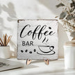 Coffee Bar Decor Sign – Rustic Wooden Plaque for Coffee Station, Farmhouse Cafe Shelf Accessories, Desk or Kitchen Counter Decor,Birthday,Mother Day Gift 5.9 x 5.9 Inch