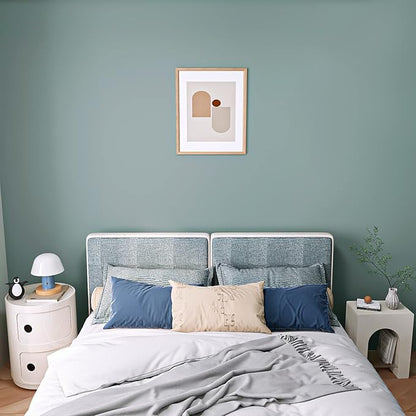 VEELIKE Dusty Blue Peel and Stick Wallpaper Blue Contact Paper for Cabinets Countertops Waterproof 15.7''x354'' Removable Self Adhesive Blue Wallpaper for Bedroom Bathroom Walls Kitchen Furniture