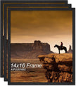 A PLUS MAX 14x16 Picture Frame Set of 3, Black Engineered Wood Frame for 14 x 16 Inch Picture Poster Photo, Light Weight 14 by 16 Frame with Wood-grain for Wall - 3 Pack/Black/14 x16