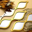 Yulejo 6 Pcs Acrylic Teardrop Mirror Decor - Narrow Wall Decor Boho Vintage Wall Art for Apartment Home Living Room Bathroom Bedroom Hallway (Gold Edge)
