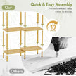 Book Shelf, 4 Tier Bamboo Bookshelf, Tall Bookcase with 8 Open Display Shelves Storage Organizer, Adjustable Bookshelves Standing Shelf Units for Bedroom, Living Room, Bathroom, Home Office