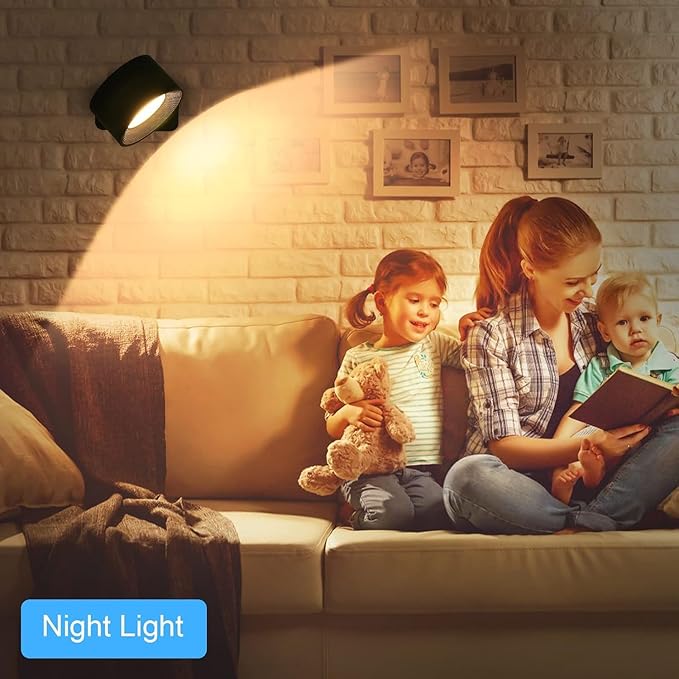 Lightess Rechargeable Wall Lights with Remote, 5000mAh Battery Operated Wall Sconce Set of 2, 19 Colors Dimmable Wall Mount Light, 360° Rotation Cordless Wall Lamps for Bedroom Bedside Hallway, Black