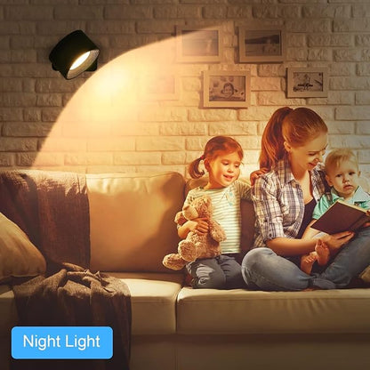 Lightess Rechargeable Wall Lights with Remote, 5000mAh Battery Operated Wall Sconce Set of 2, 19 Colors Dimmable Wall Mount Light, 360° Rotation Cordless Wall Lamps for Bedroom Bedside Hallway, Black