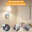 LUTEC Battery Operated Wall Sconce Set of 2,Rechargeable Wall Sconce, 12 Colors Wireless Wall Sconces with 5200mAh RGB Dimmable and Remote,Rechargeable Sconces Decor for Bedroom/Living Room/Hallway
