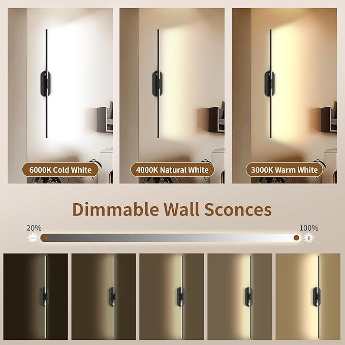 2026 Upgraded Wall Sconces Set of 2, Magnetic 10000mAh Wireless USB Rechargeable Wall Lights,360°Rotation Wall Sconce With Remote Control,LED Dimmable Wall Lamp For Living Room,Bedroom,Hallway (30 In)