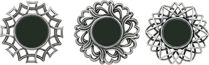 Retro Silver Mirrors for Wall Pack of 3. Round Mirrors. Decorative Mirrors.Wall Mirrors for Decor Home DecorPlastic Frames.Glass Mirrors.Make Old Silver Color.
