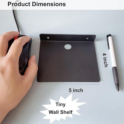 Small Shelf for Wall, 5 Inch, Metal Floating Shelves for Echo, Cameras, Small Speaker, Compatible with Sonos One/Sonos One SL/Echo Spot Wall Mount Shelves (Black 2pcs)