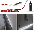 WOBANE LED Closet Light Motion Activated,Battery Powered Stick-on Anywhere,Homelife Motion Sensor Strip Lighting,Rechargeable Night Lights for Closet Hallway Stairway 6.56ft,6000K White,Black