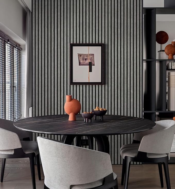 Wallpaper Peel and Stick Wood Grating Stripe Self-Adhesive Wallpaper Faux Wood Contact Paper Wood Slats Self Adhesive Wall Paper PVC Vinyl Film Removable Waterproof (Wood D, 17.3" x 118")