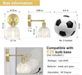Hardwired Wall Sconces Set of Two, Vintage Wall Lights with Clear Tulip Glass Lampshade, Gold Wall Lamps for Bedroom Bedside Stairway Bathroom Living Room (Bulbs Not Included, Not Battery Powered)