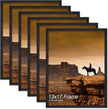 A PLUS MAX 13x17 Picture Frame Set of 6, Black Engineered Wood Frame for 13 x 17 Inch Picture Poster Photo, Light Weight 13 by 17 Frame with Wood-grain for Wall - 6 Pack/Black/13 x17