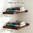 INHABIT UNION 20in Floating Shelves for Wall, Wall Mounted Shelves for Decor Storage Set of 2, Floating Shelf for Bedroom, Bathroom, Living Room and Kitchen（Dark Walnut）