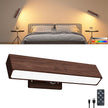 Rechargeable Wood Wall Sconce with Remote & Touch, 5200mAh Battery Operated Wall Lights 3 Color Temperatures & RGB. Magnetic, Stick-On, Dimmable Wall Reading Lamp for Bedroom, Living Room, Picture