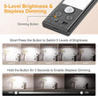 Gritin 14.7inch Under Cabinet Lighting Rechargeable 2 Pack- 3 Color Temps&5 Level Brightness, Super Bright, 4 Modes, Motion Sensor, Long Lasting - Easy Installation Magnetic Under Closet Lights-Black