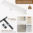 fuqing Floating Shelves for Wall, Wall Mounted Wood Floating Shelf with Invisible Brackets for Living Room, Bathroom, Bedroom, Kitchen Storage and Decor, 55 Inch Set of 2, White