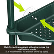 Orimade Rustproof 3 Tier Floor Standing Corner Shower Caddy Organizer, Plastic Metal Splicing Floor Corner Shelf Rack Stands for Bathroom, Dark Green