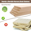 Nursery Book Shelves 24Inches-Floating Shelves for Bedroom Kids, Scalloped Shelves for Wall 2 Pack, Scalloped Shelf for Toddler Room, Baby Room, Nursery Decor, Natural, Large