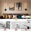 Rechargeable Wall Sconce Lights with Remote, Battery Operated Wall Lights 3 Color Temperature, Dimmable Wireless Wall Lamp Black 70CM for Living Room Bedroom Hallway 2 Pack