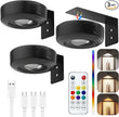 Picture Lights for Wall, 2000mAh Rechargeable Magnetic Poster Lights with Remote, 3 Color Temps & RGB Dimmable Timer, Wall Decor Light for Art Display, Frame (3 Pack)