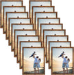 Hoikwo 18 Packs 8x10 Rustic Brown Multi Plastic Picture Frames Set with Plastic Cover for Family Photos, Artwork, Light Weight Bulk 8 by 10 Frames Pack for Wall Hanging and Table